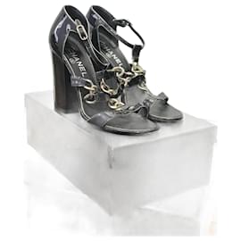 Chanel-CHANEL  Sandals T.eu 38 Patent leather-Blue