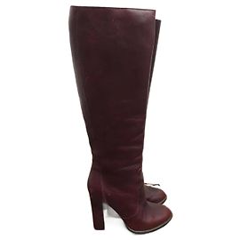 LANVIN Botas T.UE 37.5 Cuero Burdeos