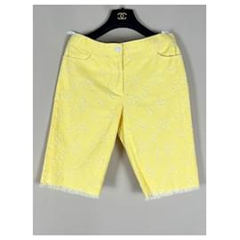 Chanel-New CC Logo No 5 Denim Shorts-Yellow