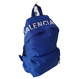 Balenciaga-Sac à dos Balenciaga Wheel en nylon bleu-Bleu