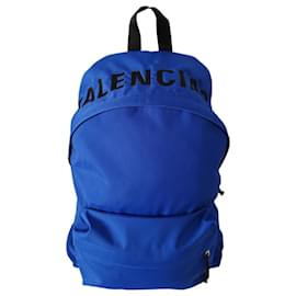 Balenciaga-Balenciaga Wheel backpack in blue nylon-Blue