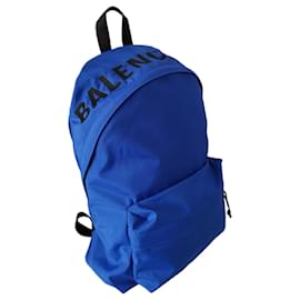 Balenciaga-Balenciaga Wheel Rucksack aus blauem Nylon-Blau