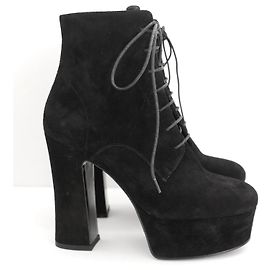 Saint Laurent Candy platform ankle boots Black