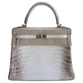 Hermès-Hermes Kelly bag 25 Himalayas-White,Grey,Eggshell
