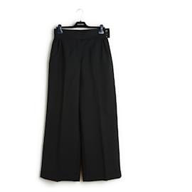 Louis Vuitton-Extra wide legs wool pants FR42-Black