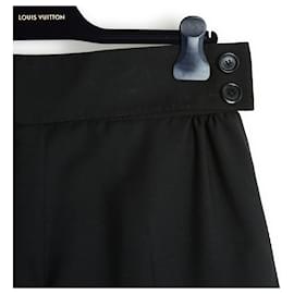 Louis Vuitton-Extra wide legs wool pants FR42-Black