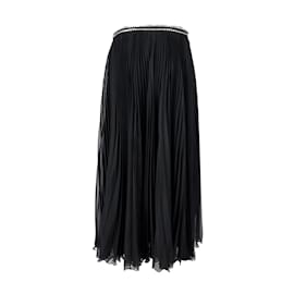 Prada-Prada Stone Embellished Pleated Skirt-Black