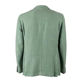 Autre Marque-l.b.M. 1911 Cotton Blend Blazer-Green,Light brown