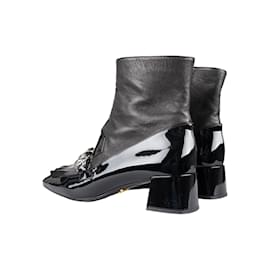 Prada-Prada-Ankle-Boots aus Lackleder-Schwarz