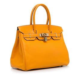 Hermès-HERMES  Handbags   Leather-Orange