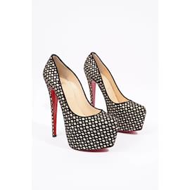 Christian Louboutin-Christian Louboutin Glitter Floque Black / GOLD EU 39.5 / Uk 6.5-Black