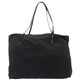 Fendi-FENDI Tote Bag Nylon Noir Auth ki1695-Noir