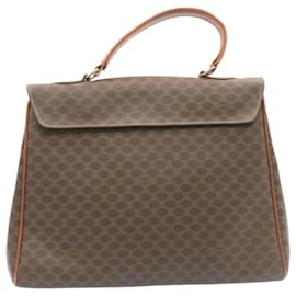 Céline-CELINE Macadam Canvas Hand Bag PVC Leather Brown Auth ar5452-Brown