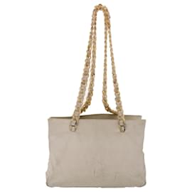 Prada-PRADA Shoulder Bag Leather White Auth ar6034-White