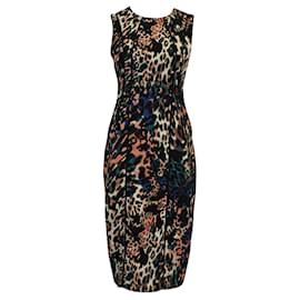 Autre Marque-Animal Print Colorful Dress-Orange