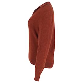 Khaite-Khaite Jo V-Neck Sweater in Brown Cashmere -Brown