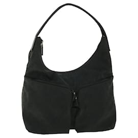 Gucci-GUCCI GG Canvas Shoulder Bag Leather Black 001 3380 1705 auth 50999-Black