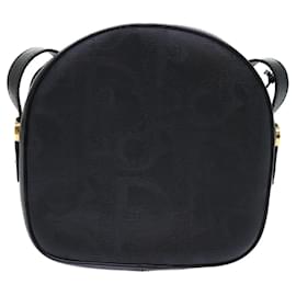 Christian Dior-Christian Dior Trotter Canvas Shoulder Bag Black Auth am4872-Black