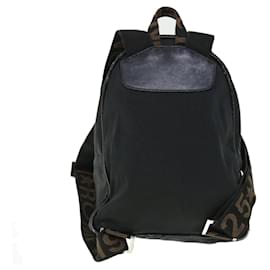 Fendi-FENDI Backpack Nylon Black Auth 50596-Black