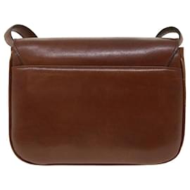 Céline-CELINE Shoulder Bag Leather Brown Auth ep1383-Brown