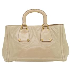 Prada-PRADA Hand Bag Leather Beige Auth ar7000-Brown