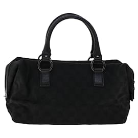 Gucci-GUCCI GG Canvas Hand Bag Black Auth ep1390-Black