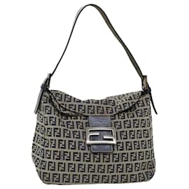 Fendi-FENDI Zucca Canvas Mamma Baguette Shoulder Bag Navy Auth ar7934-Blue
