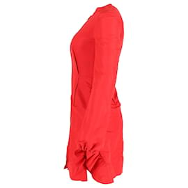 Giambattista Valli-Giambattista Valli Mini-robe zippée à volants sur le devant en polyester rouge-Rouge