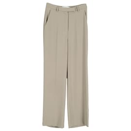 Autre Marque-Frankie Shop Isla Pleated Crepe Straight-Leg Pants in Green Polyester-Green