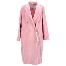 Max Mara-Max Mara Zarda lined Breasted Coat in Pink Alpaca-Pink