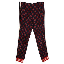 Gucci Calça Jacquard GG Vermelha e Azul Azul