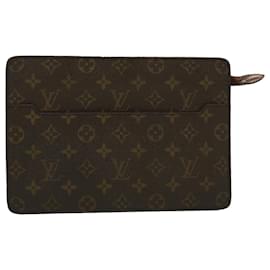 Louis Vuitton-LOUIS VUITTON Monogram Pochette Homme Clutch Bag M51795 LV Auth rd2641-Brown