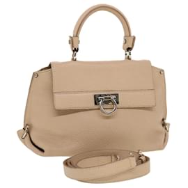 Salvatore Ferragamo-Salvatore Ferragamo Gancini Sofia Bolso De Mano Cuero 2forma de autenticación rosa 44993-Rosa