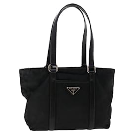 Prada-PRADA Tote Bag Nylon Black Auth 50524-Black