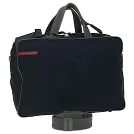 Prada-PRADA Boston Bag Nylon 2way Black Auth 49992-Black