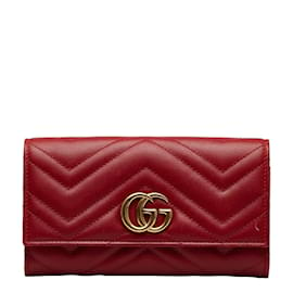 Gucci-Carteira Continental GG Marmont 443436-Vermelho