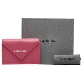 Balenciaga-Leather Trifold Wallet  391446-Pink