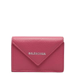Balenciaga-Dreifach gefaltete Geldbörse aus Leder  391446-Pink