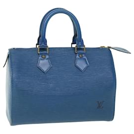Louis Vuitton-Louis Vuitton Epi Speedy 25 Hand Bag Toledo Blue M43015 LV Auth 50956-Blue