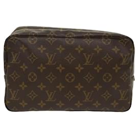 Louis Vuitton-Louis Vuitton Monogram Trousse Toilette 28 Clutch Bag M47522 LV Auth yk8168-Brown
