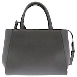 Fendi-FENDI To joule Hand Bag Leather 2way Gray Auth ep1294-Grey