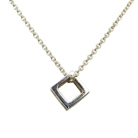 Hermès-Cage d'H Pendant Necklace-Silvery