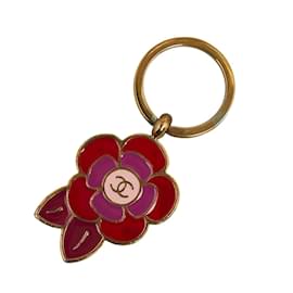 Chanel-Camellia Keyring Charm-Red