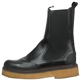 Ganni-Black leather Chelsea boots - EU 42-Black