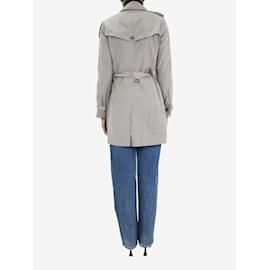 Burberry-Trench coat cinza com peito forrado - tamanho UK 6-Cinza