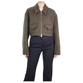 Khaite-Khakifarbene, kurze Jacke aus Wollmischung – Größe S-Grün
