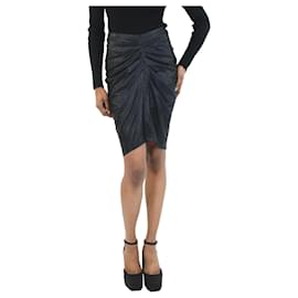 Iro-Black ruched pencil skirt - size UK 8-Black