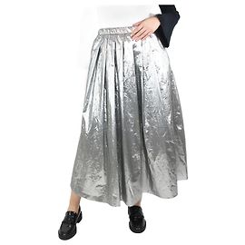 Weekend Max Mara Jupe midi métallisée argentée - taille UK 8 Argenté