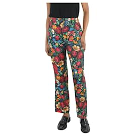 Gucci-Pantalon imprimé floral en soie multicolore - taille IT 38-Multicolore