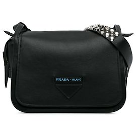 Prada Bolsa com aba preta Grace Lux Concept Preto